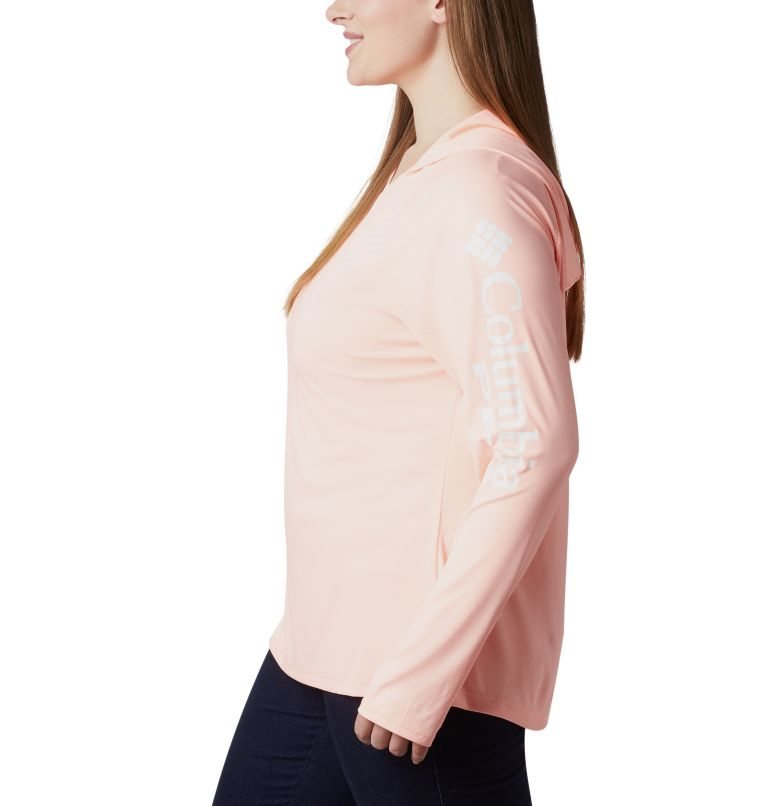 Women's Columbia PFG Tidal Deflector Hoodie Coral | Plus Size CA-H430L